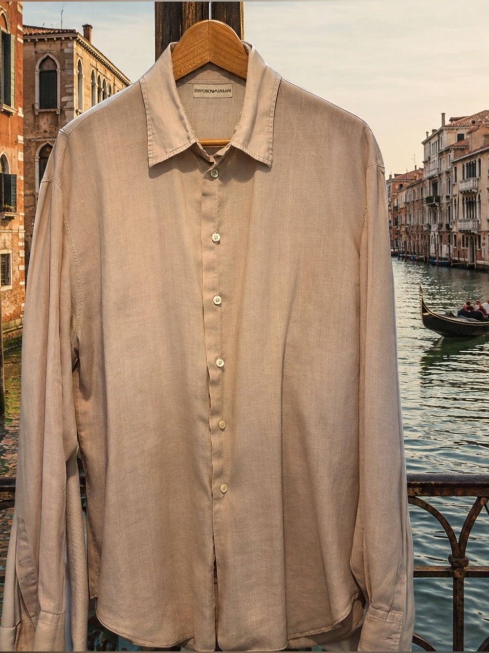 Emporio Armani linen shirt - well worn - good shape but could use a minor repair